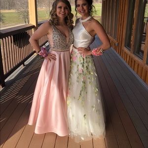 Floral Sherri Hill two-piece prom dress. Worn once